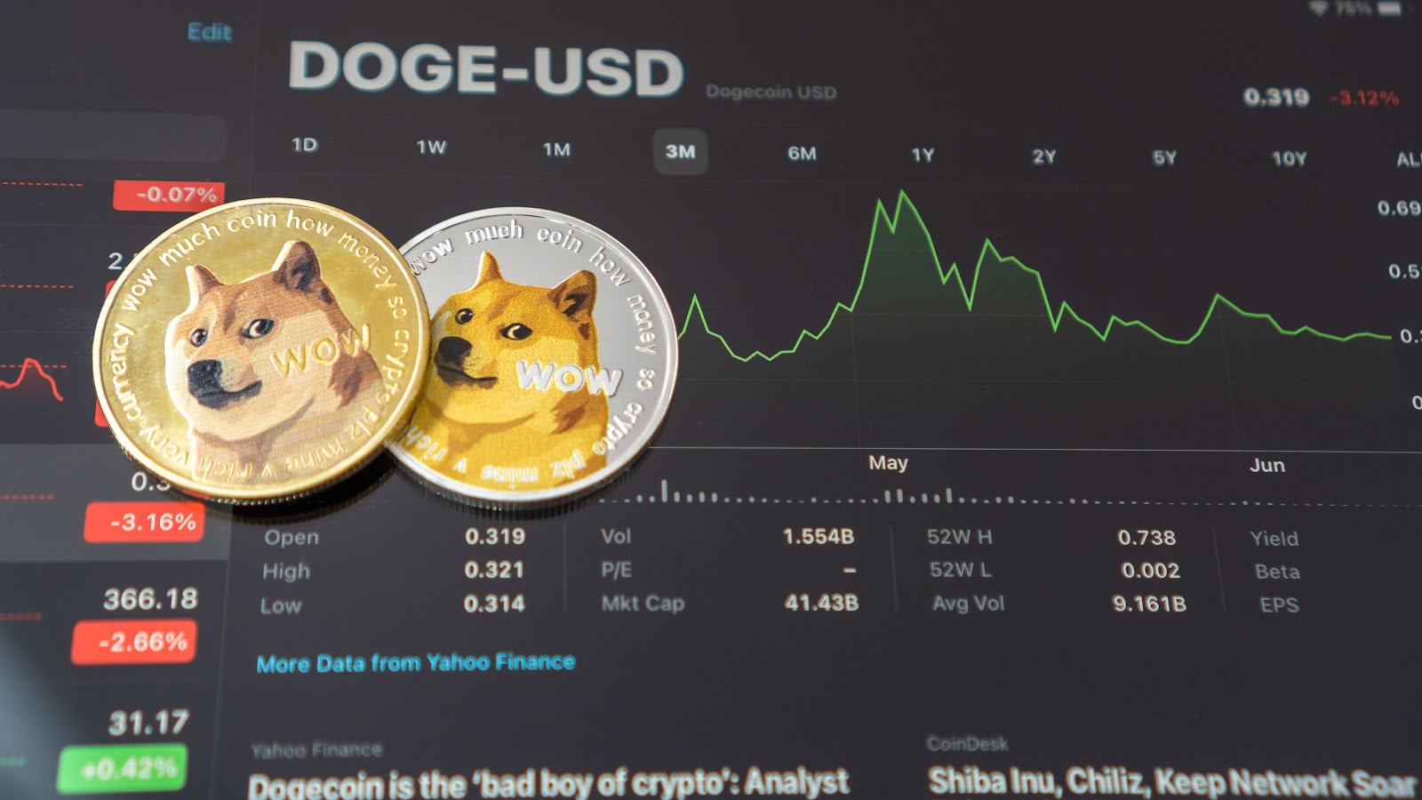Dogecoin Coin Symbol On Price Chart