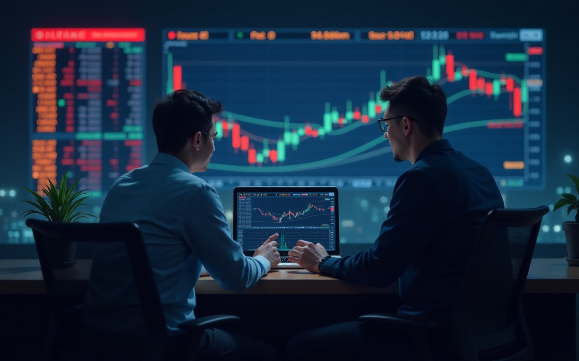 Two Traders Watching Price Charts