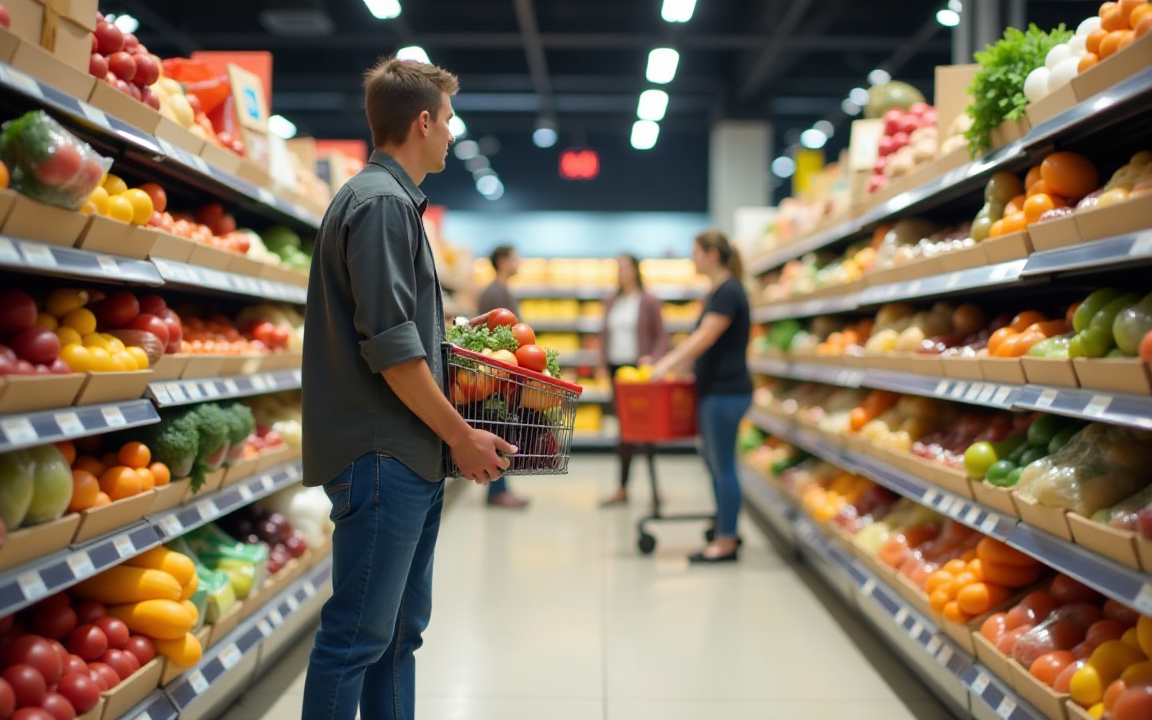 AI generated image of grocery shopping