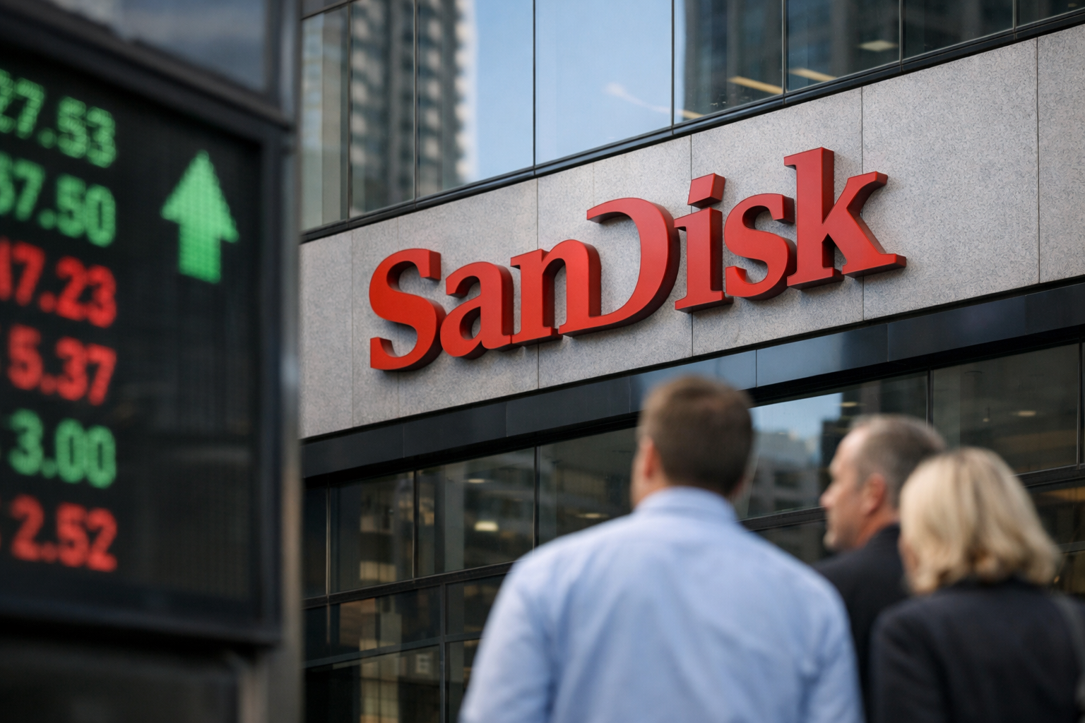 SanDisk stock jumped 11% as AI-driven storage demand and tighter NAND pricing fueled a powerful momentum rally.