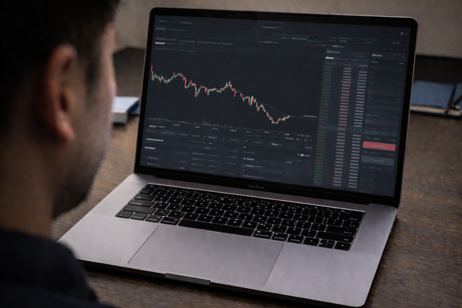 A trader checking crypto markets