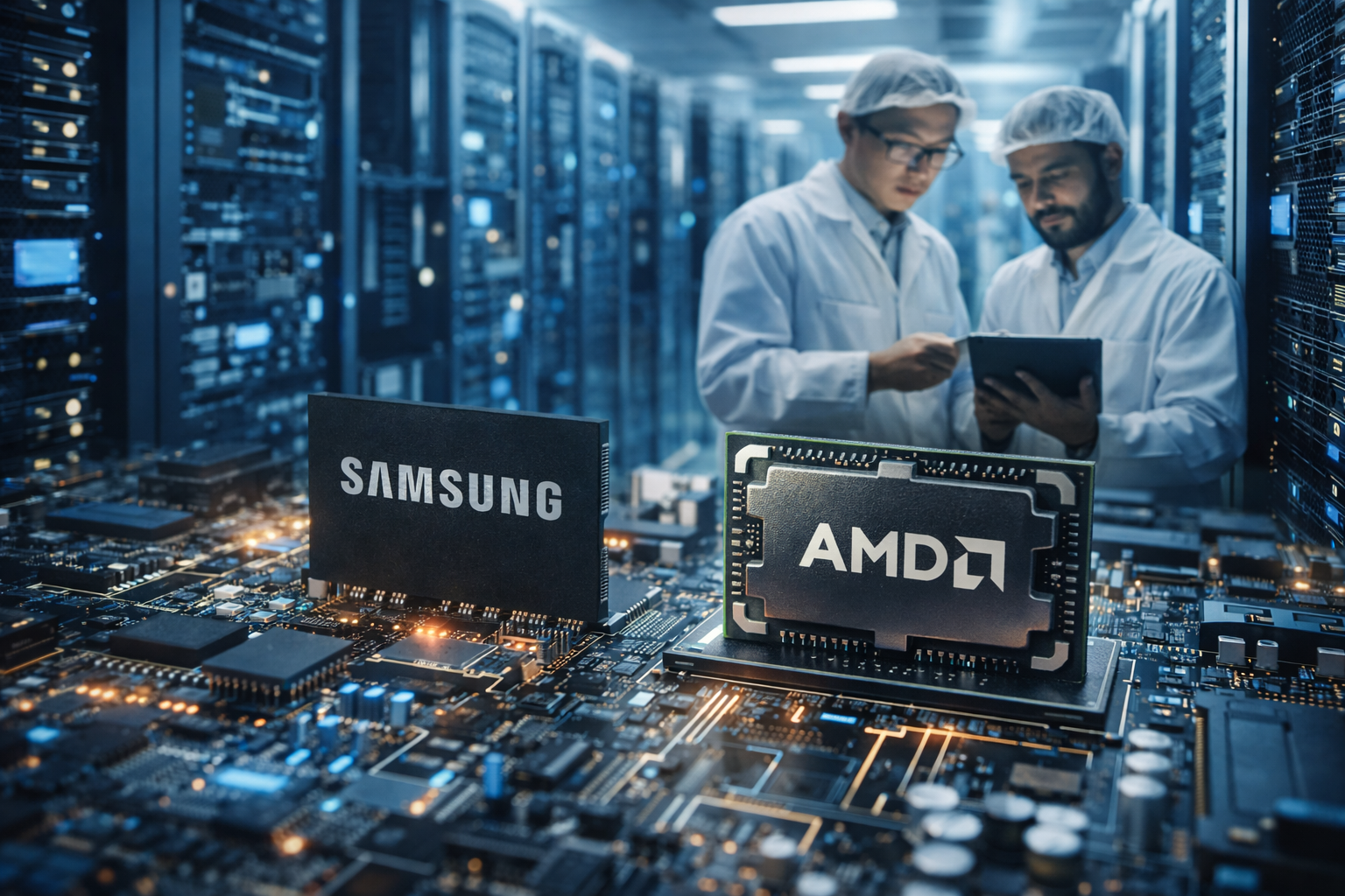 Samsung and AMD expand AI chip partnership with HBM4 memory and data centre systems as global AI infrastructure demand rises.