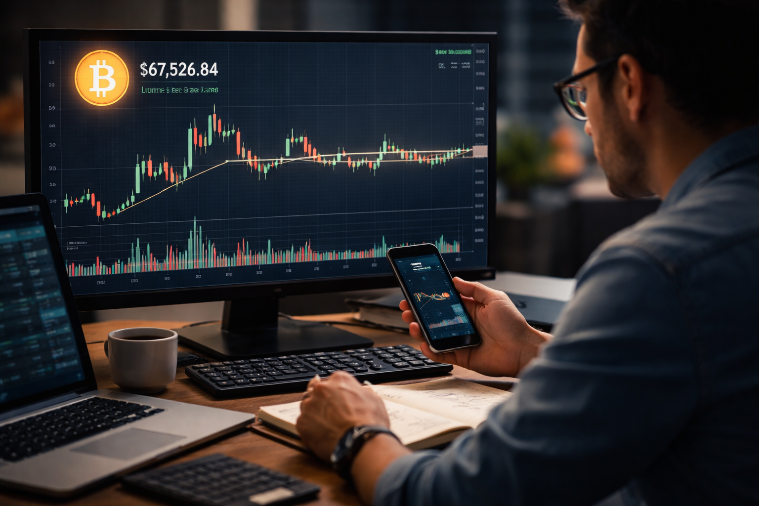 A Bitcoin chart near a resistance level