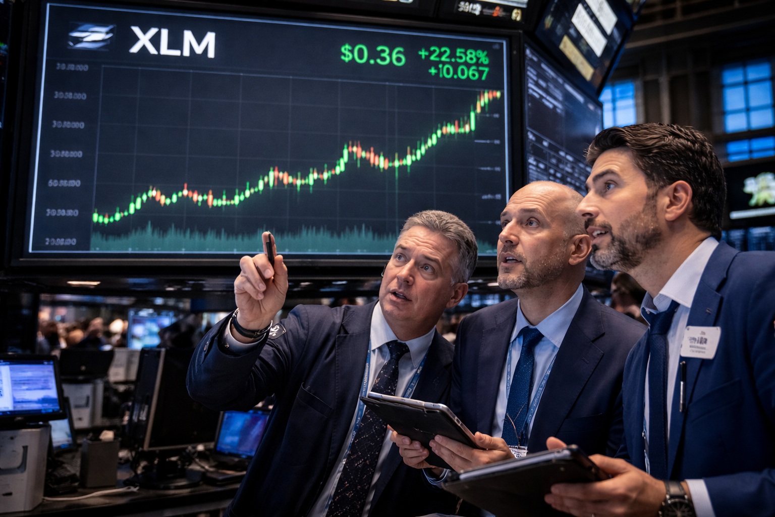 Traders observing a bullish XLM chart