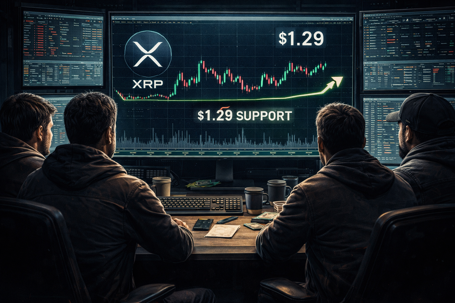 Traders observing an XRP chart