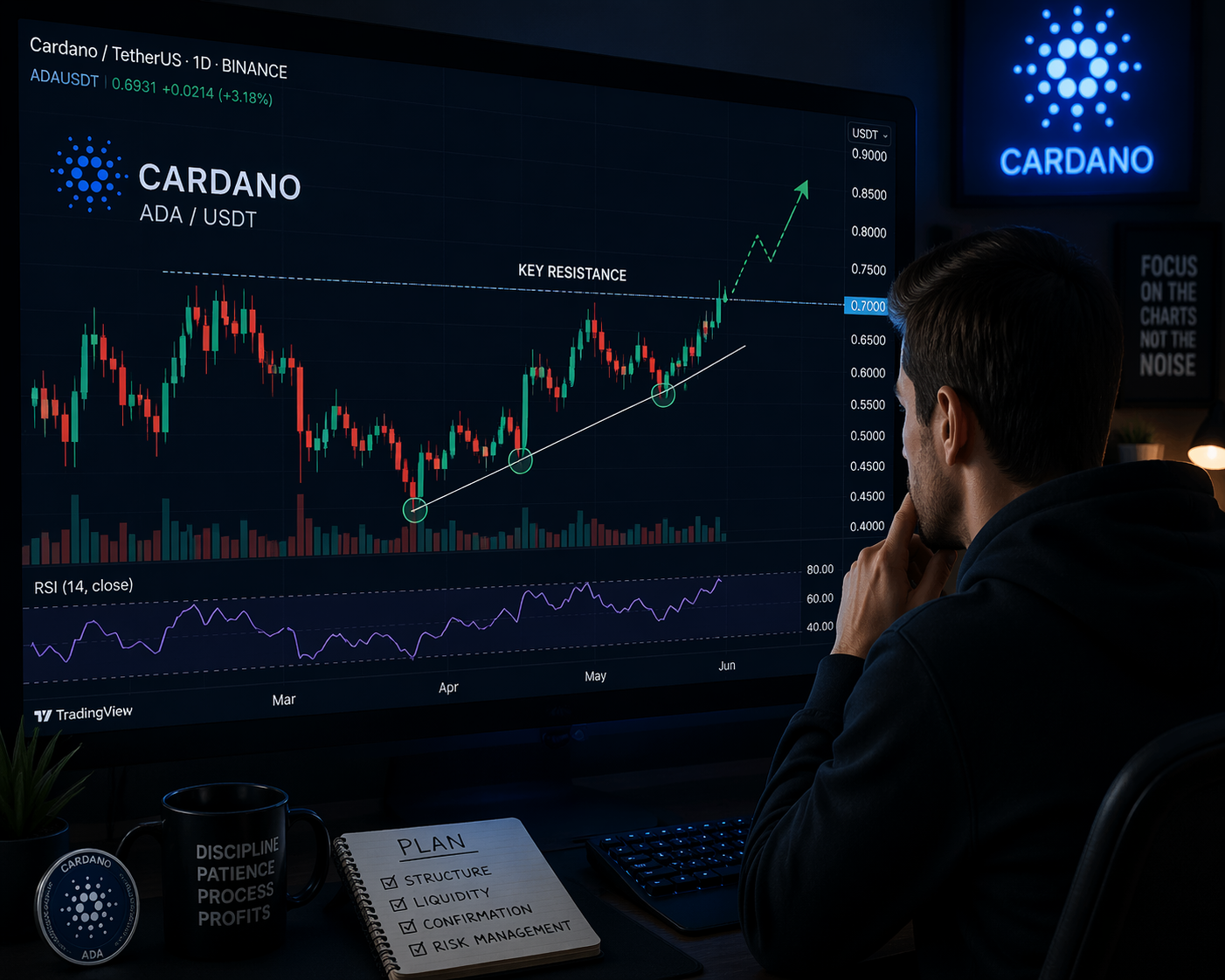 An analyst observing Cardano's price action