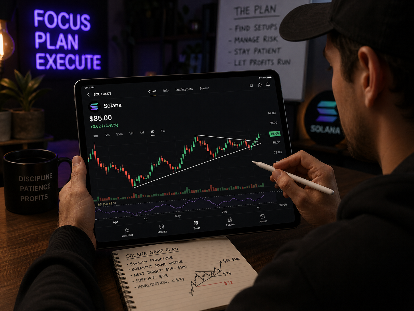 Analyzing the Solana chart at $85