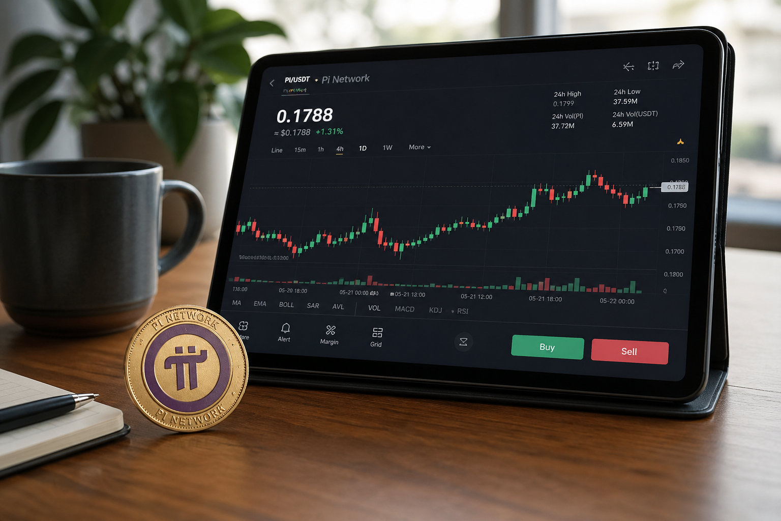 PI bulls eye a pyshcological level.