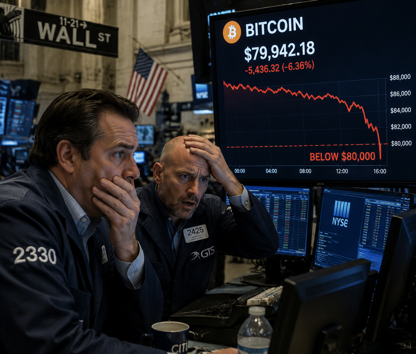 Bitcoin falls below $80k again as bears regain control