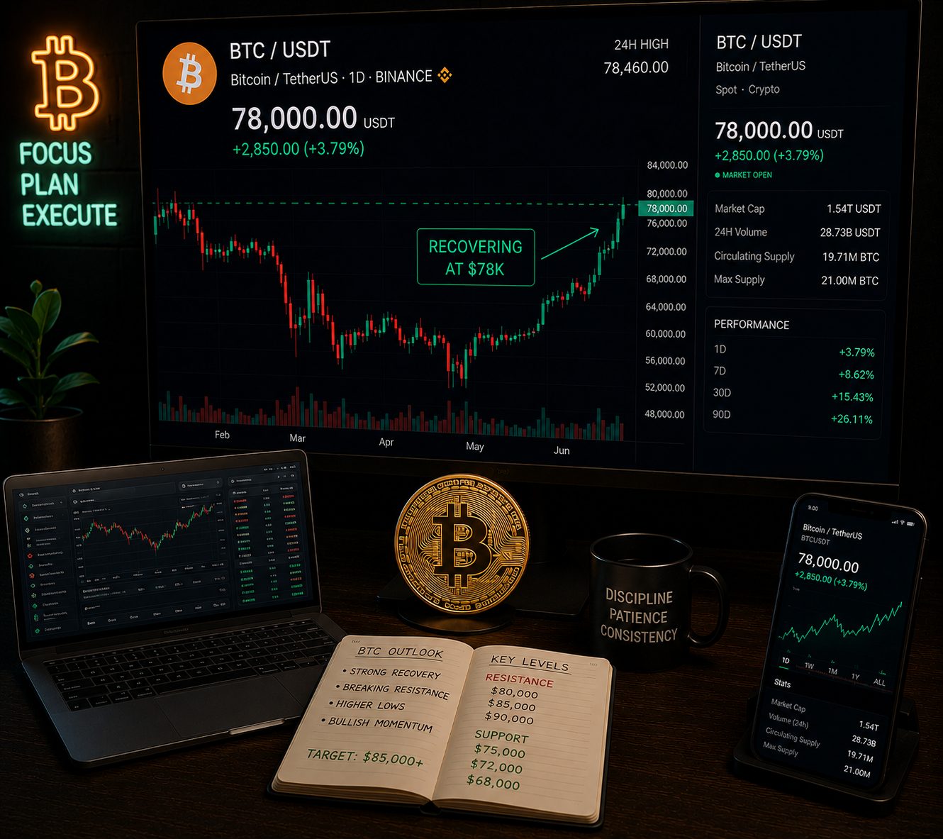 Bitcoin rebounds above $78K as ETF outflows ease, bulls eye recovery