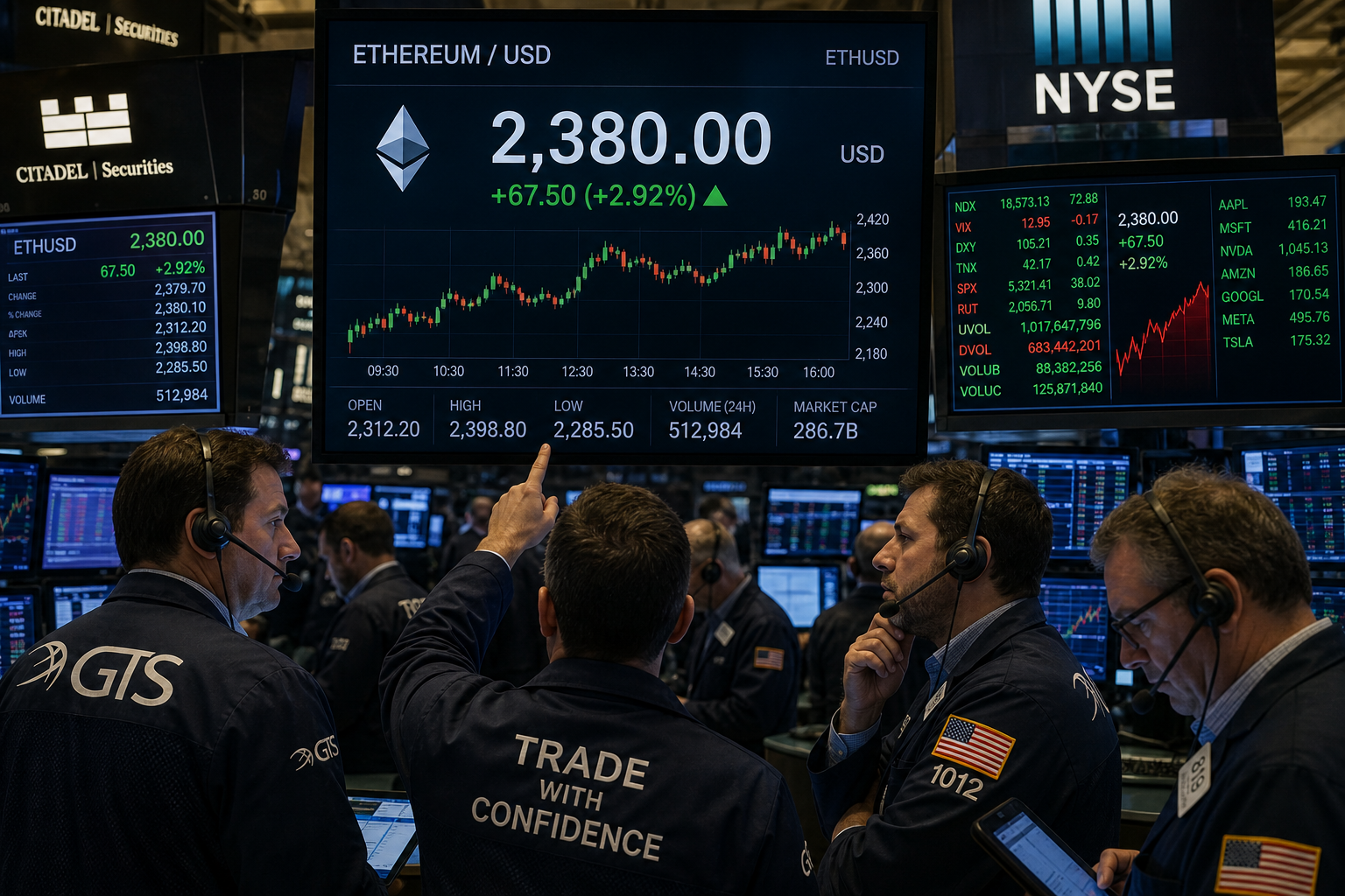 Ether is approaching a key resistance level.