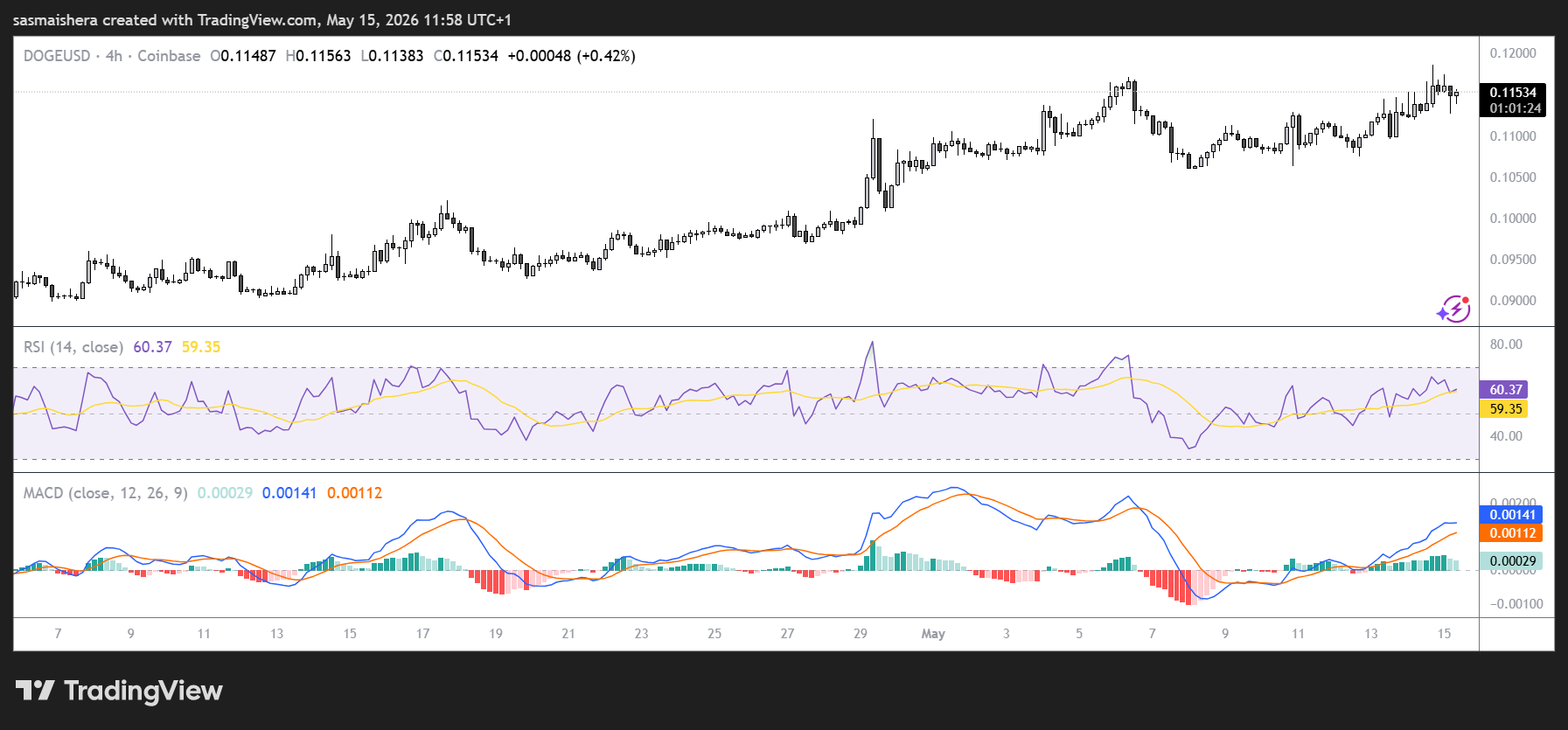 DOGE/USD 4H Chart