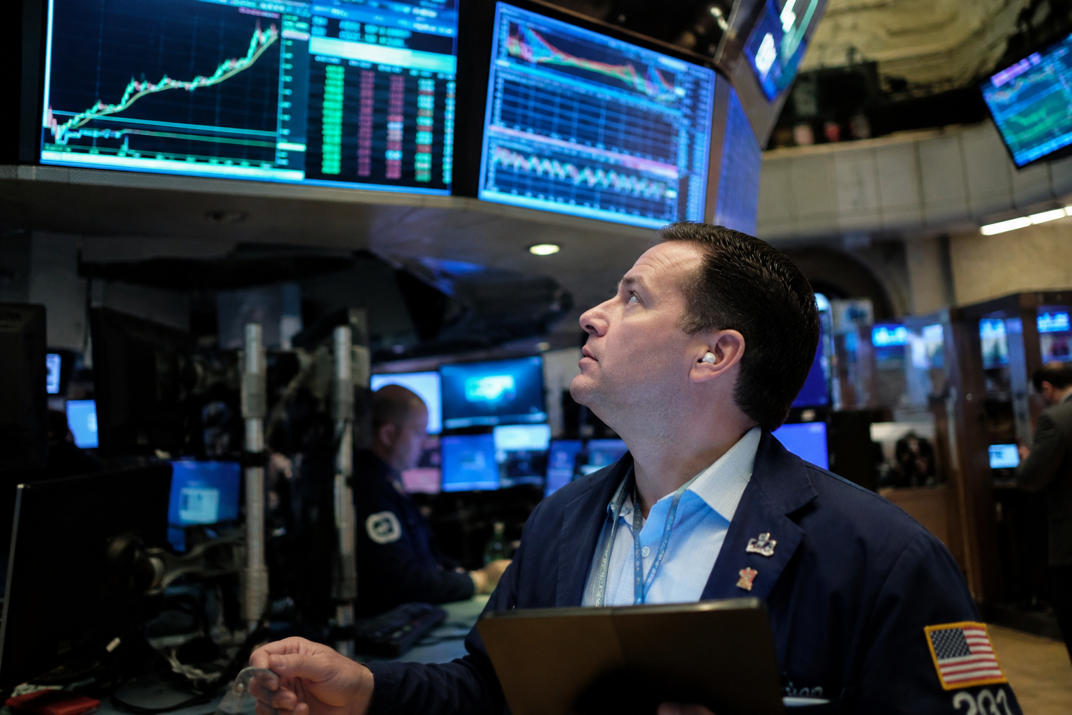 An Investor looking at Stocks