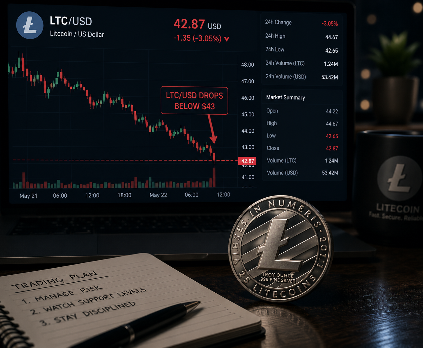 Litecoin's price structure remains bearish