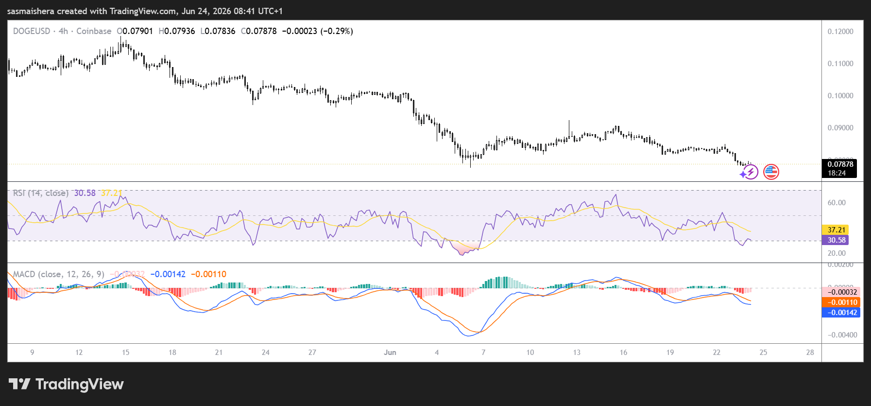 DOGE/USD 4H Chart