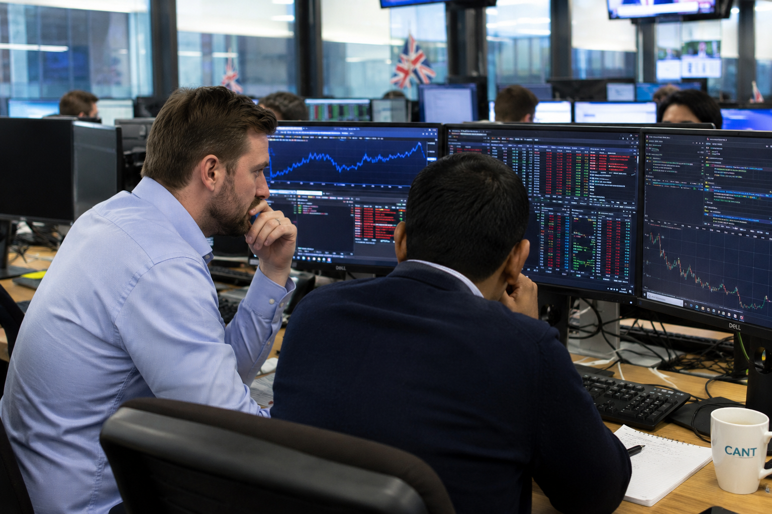 uk investors looking at stocks screen