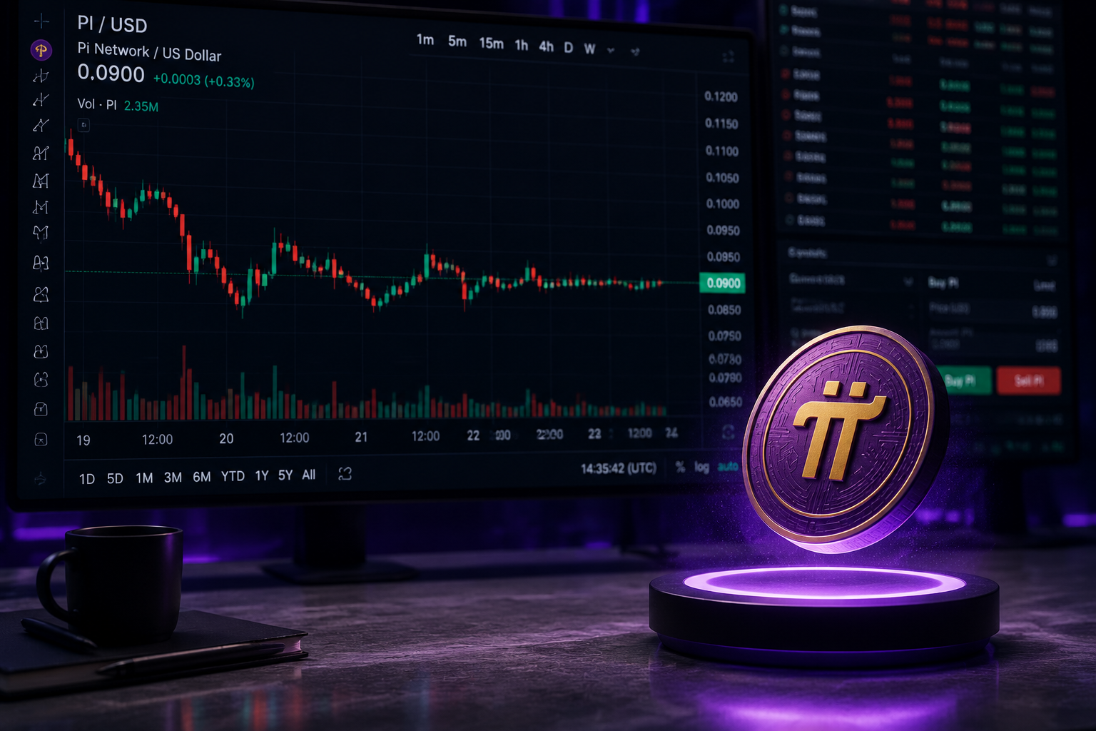Pi Network price holds $0.09 as open interest sinks from recent peak