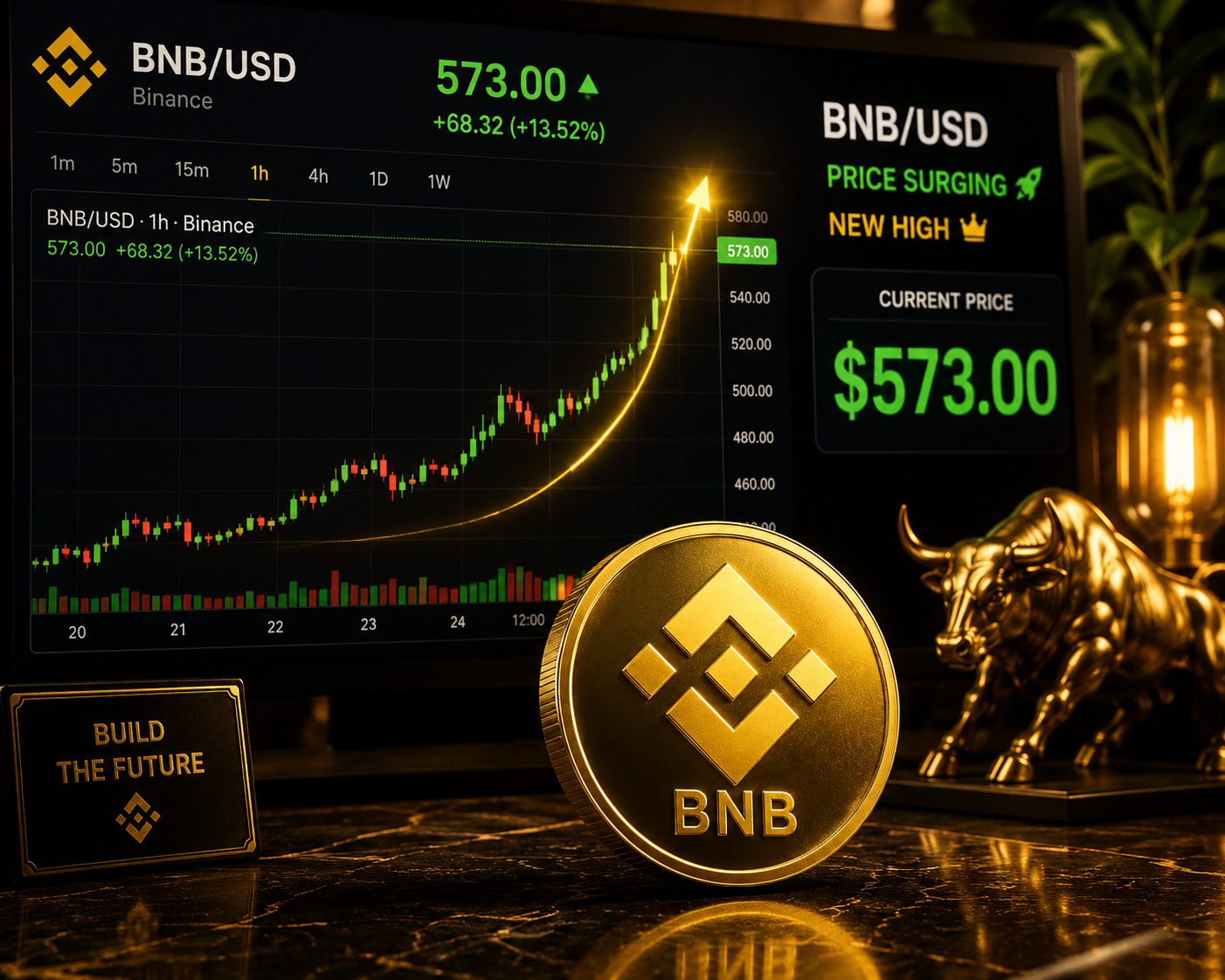 Can BNB break $590 as new AI-focused Layer-1 hype builds fast?