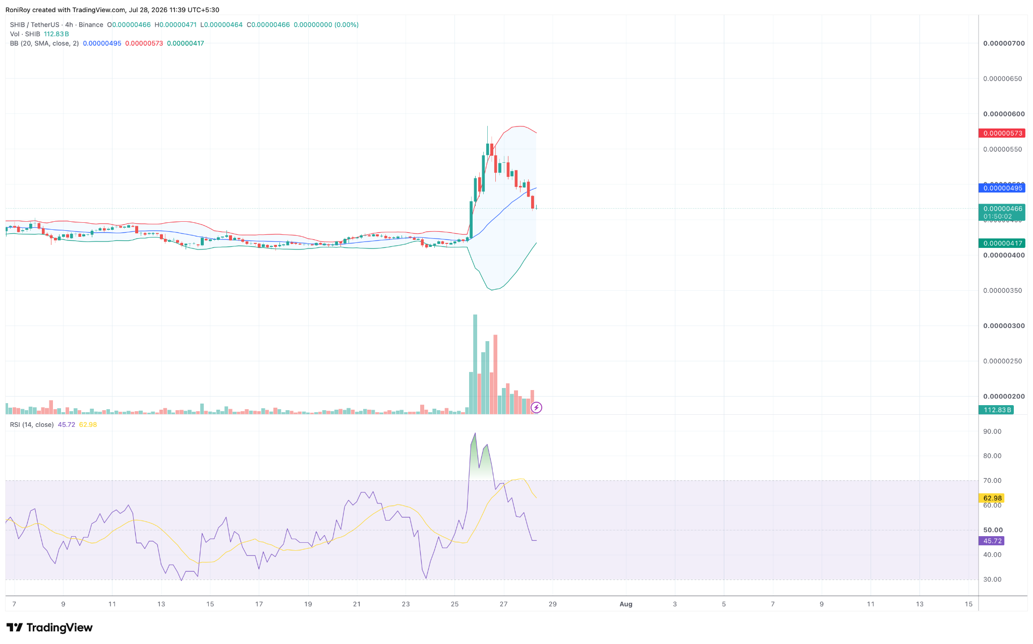 SHIB/USDT 1-Tages-Preischart. Quelle: TradingView.