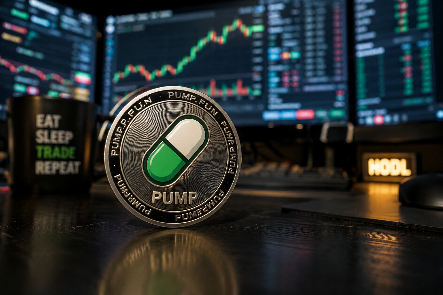 Ein physischer PUMP-Token.