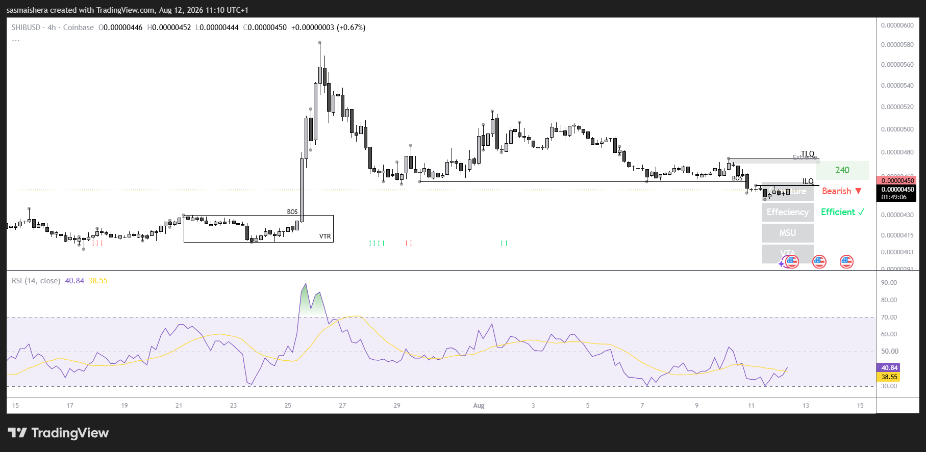 SHIB/USD 4H Chart