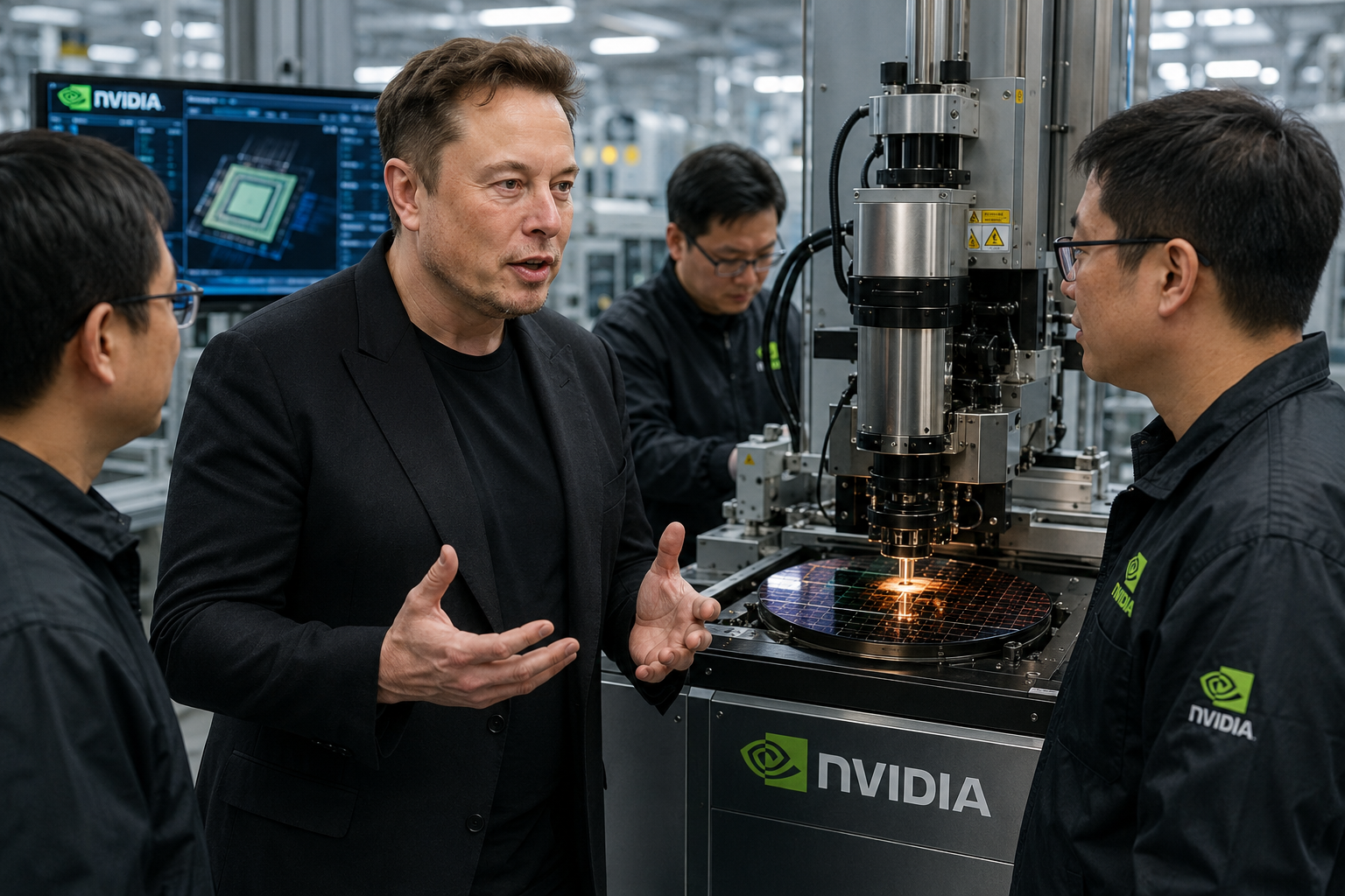 Elon Musk in der Nvidia-Fabrik