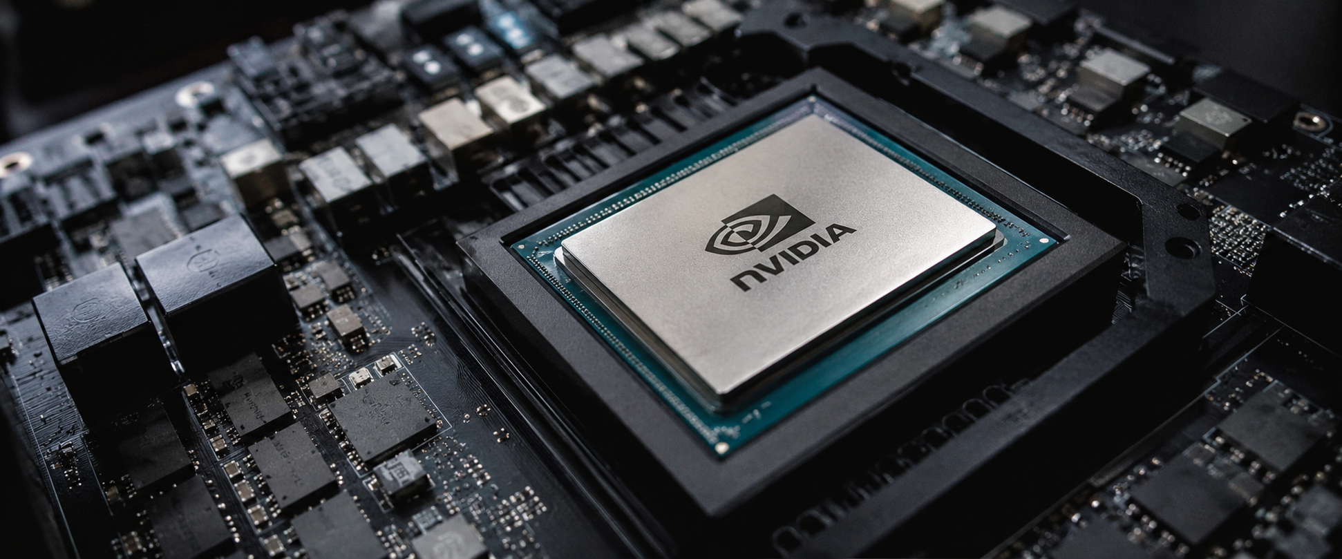 Nvidia-Chip auf einer Leiterplatte