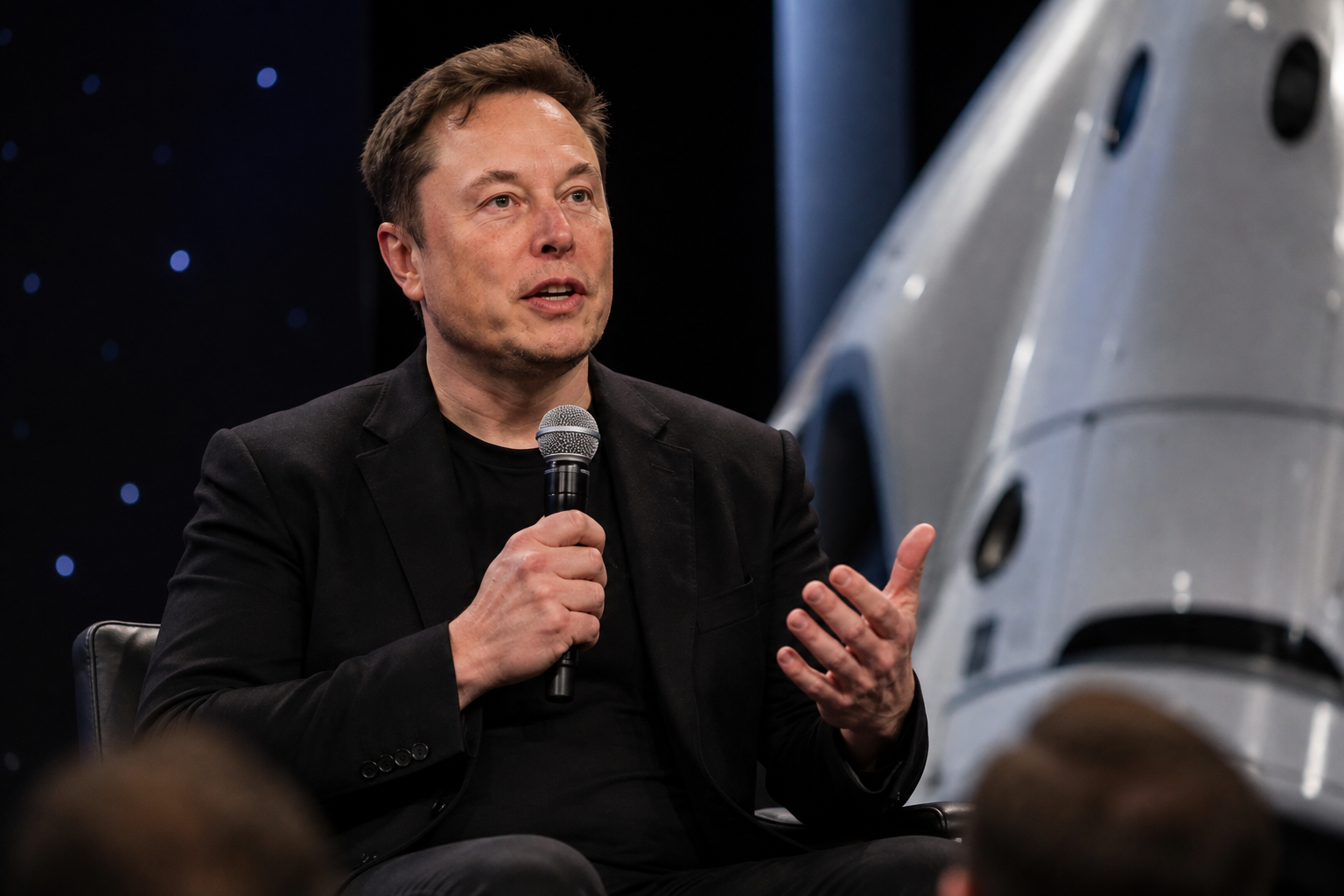 Elon Musk spricht bei einer Veranstaltung
