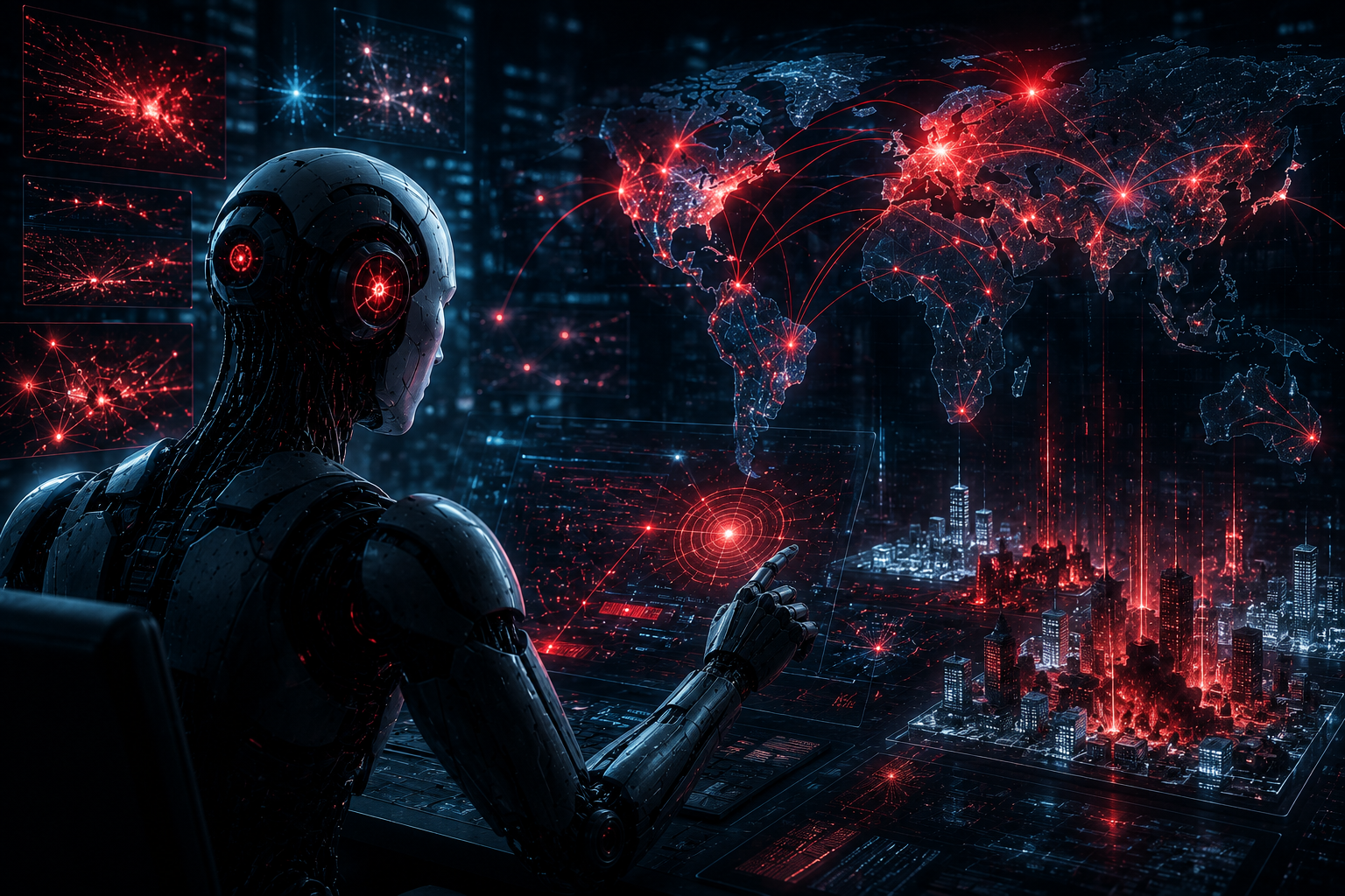 Darstellung weltweiter KI-Hackernetzwerke
