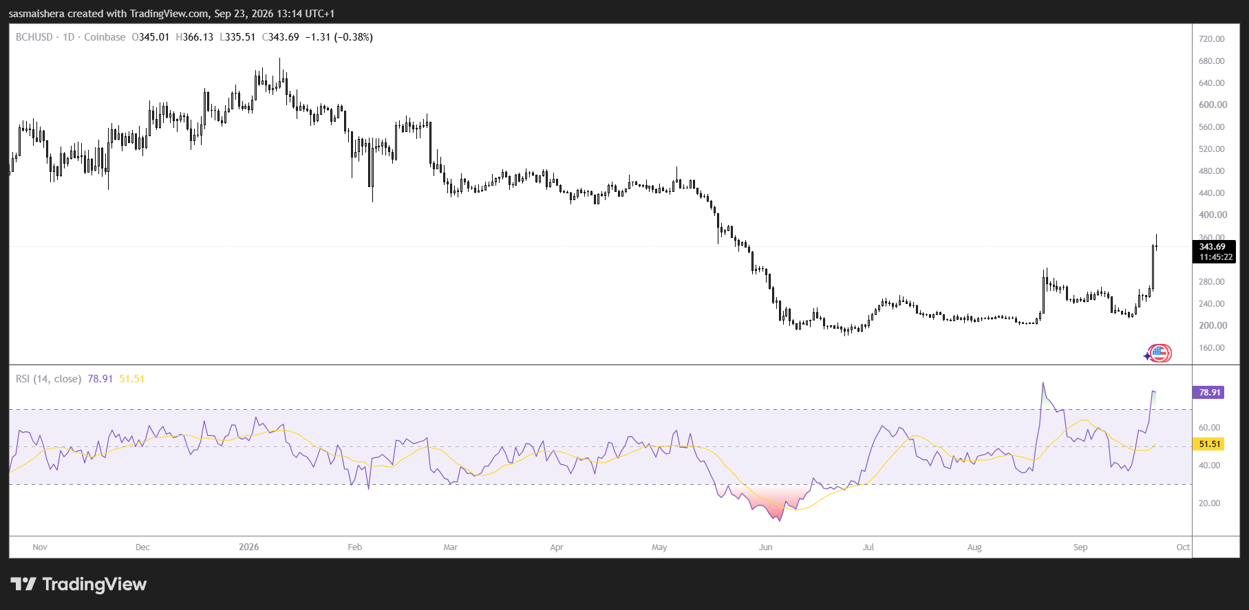 BCH/USD Daily Chart