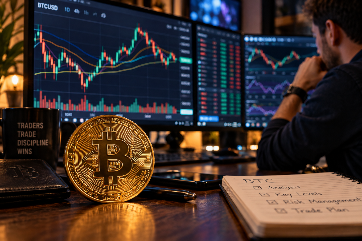 Physische Bitcoin-Münze.