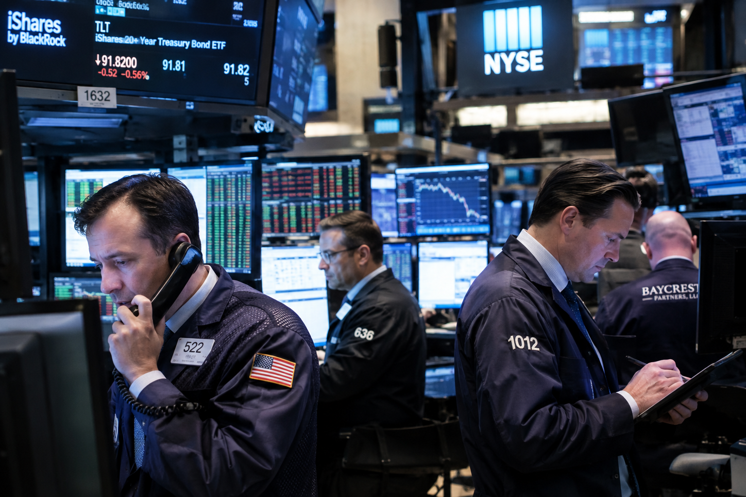 Investoren analysieren Anleiherenditen auf dem Handelsparkett