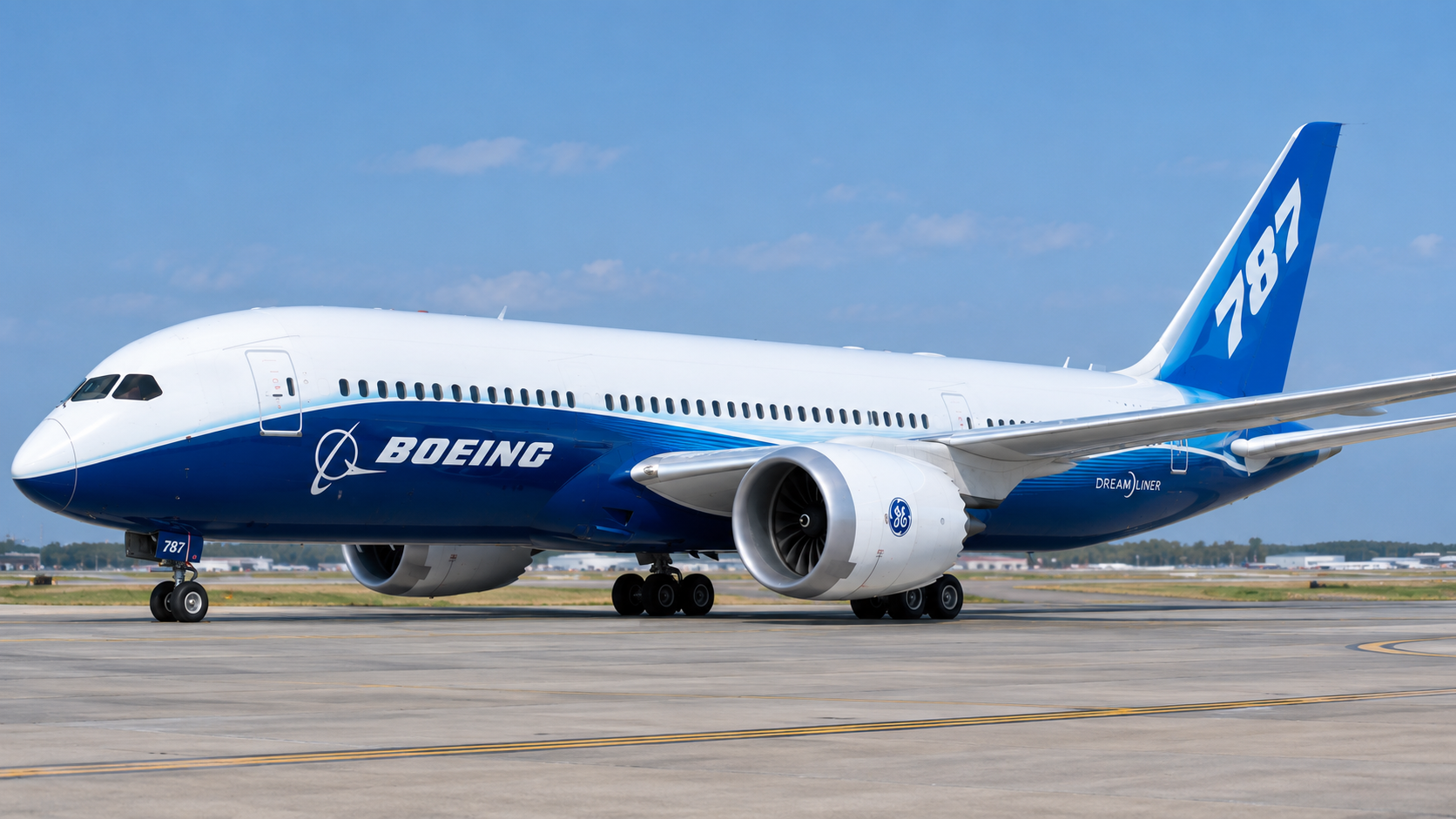 Boeing-Flugzeug auf der Startbahn