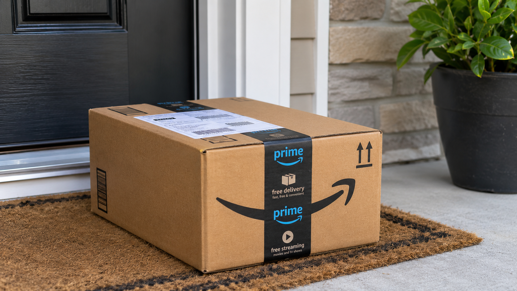 Ein von Amazon an der Haustür zugestelltes Produkt