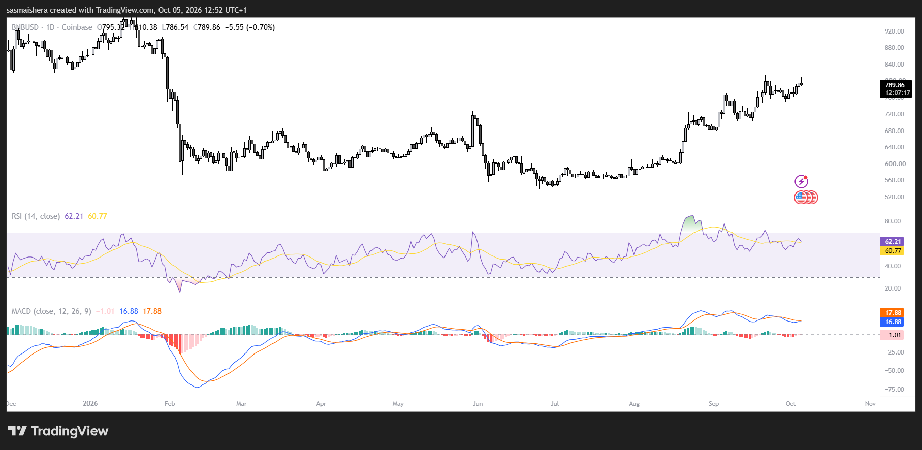 BNB/USD Daily Chart