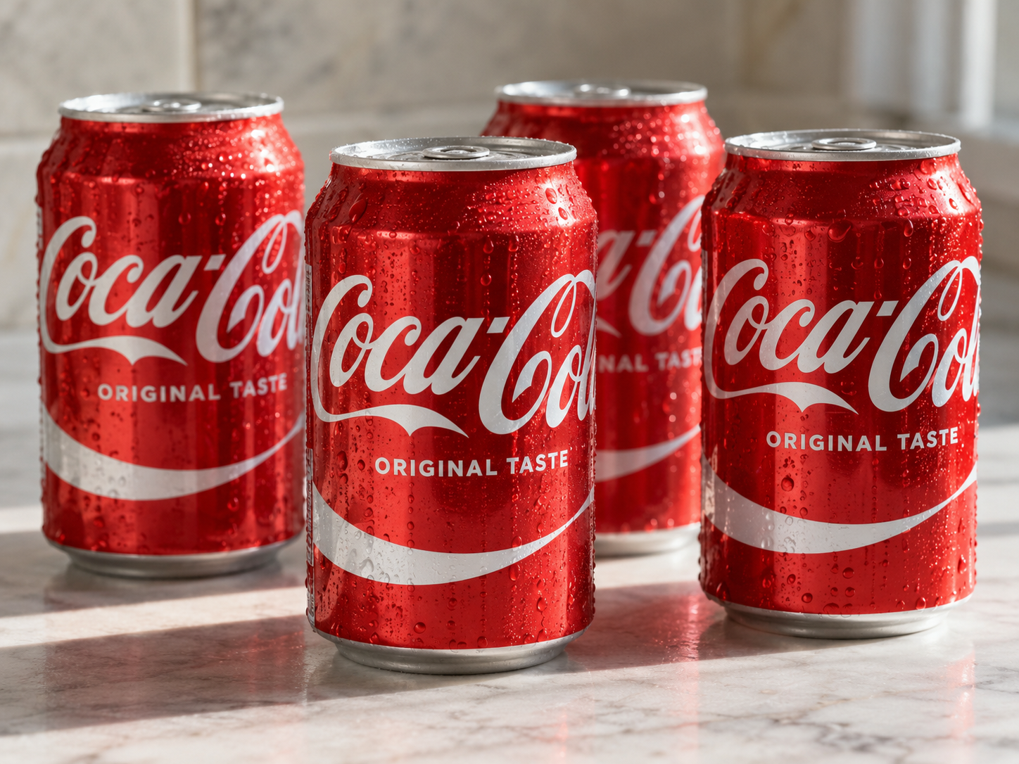 Cans of Coca Cola