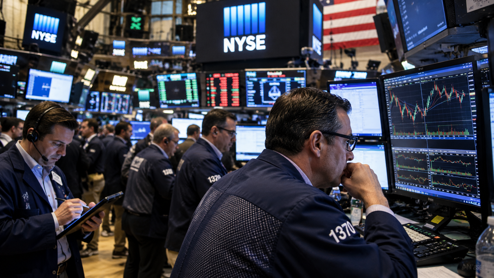 investors analysing stock market