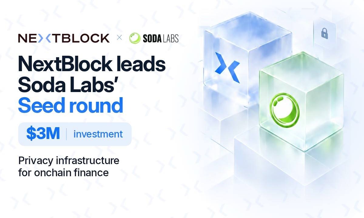 NextBlock leads $3M seed round in Soda Labs